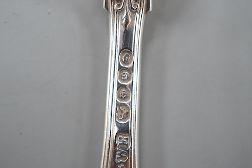 A set of nine early Victorian silver Queen's pattern dessert forks, William Eaton, London, 1837, 18oz.